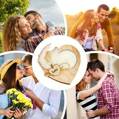 1pcValentine's Day Heart Candle Proposal Engagement Wedding Anniversary Party Table Decoration Wooden Mini Candle Holder Home Decor