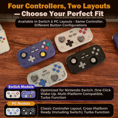 IINE Retro Pocket Chronos Controller Nintendo Layout, Hall Effect Joysticks, 1000Hz Polling Rate,Portable for Switch/PC/Mobile