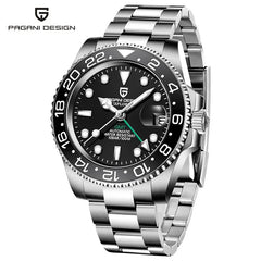 PAGANI DESIGN PD-1662 Luxury GMT Men Mechanical Wristwatch Sapphire Glass Stainless Steel 100M Waterproof Automatic Watches