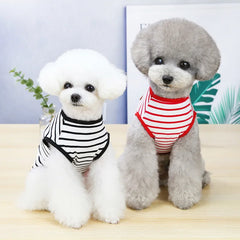 Striped Puppy Sleeveless Vest Spring Summer Pet Clothes for Small Dogs Pomeranian Chihuahua Pullovers Kitten T-shirts Outfits Pet Shop Pet Clothing