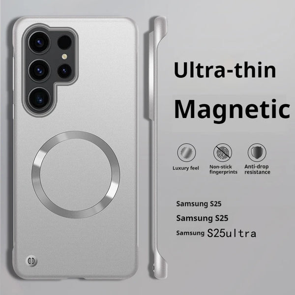 Thin Frameless Ultra Thin Magnetic Phone Case for Samsung Galaxy S25 Ultra S25 S24 S23 S22 Plus PC Hard Protective Cooling Cover