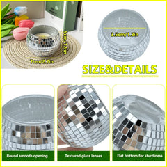 Disco Hall Candle Holder, Glass Candle Holder, Flower Pot Tea Lamp, Used for Wedding Party Decoration (excluding Candles)