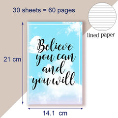A5 Notebook Note Book Motivational Quote - I Can and I Will - Sketch Writing Blank Journal Success Notepad New Job Graduation