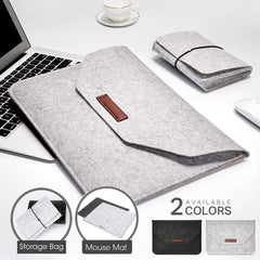 Wool Felt Laptop Bags Sleeve Cover 11" 13 15.6 inch For Macbook Air Pro Case For Notebook With Mousepad Or Power Mini-Pack Gift
