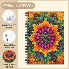 A5 Spiral Mandala Art Notebook 100 Pages Mindfulness Journal for Adults Stress Relief Creative Drawing Gift