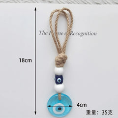 Lucky Eye Glass Blue Turkish Evil Eye Pendant Wall Hanging Multi Color Bead Handmade Decoration for Home Living Room Car