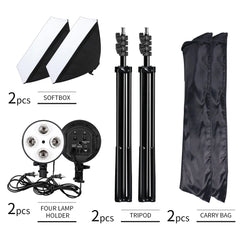 Photography 50x70CM Four Lamp Softbox Kit Continuous Lighting System Soft Box Accessories Photo Studio Equipment