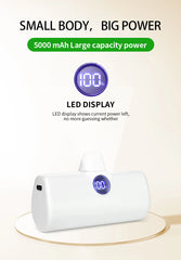Fast Charging Power Bank Portable Charger External Battery for iPhone Samsung Huawei Xiaomi HONOR 5000mAh Type C or Lightning