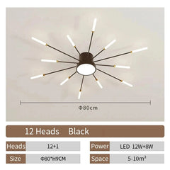 Creative Fan-shaped Rotating Living Room Light Lustre Home Decoration Bedroom LED Ceiling Lamp Modern Dining Room Pendant Lights