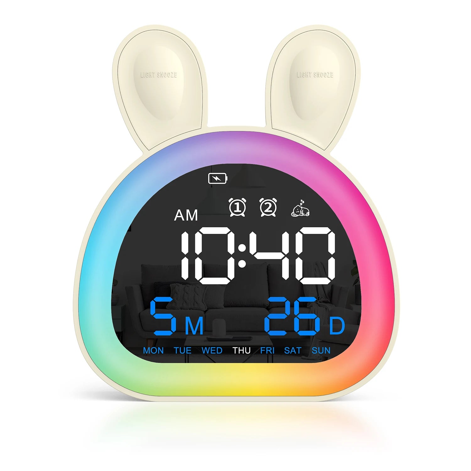 ORIA Kids Alarm Clock Ok to Wake Clock Toddlers Night Light Clock Cute Alarm Clocks with Sleep Training for Boys Girls Gift