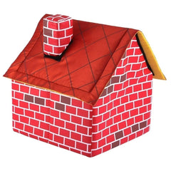 Foldable Kennel Small Dog Cat Kennel Warm and Comfortable Portable Brick Wall Style Pet Dog House Cat Bed Pet Shop