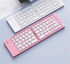 MINGCVIL Mini Foldable Wireless Keyboard Slim Portable Bluetooth Keyboard Rechargeable Folding Keyboard for IOS Windows Android