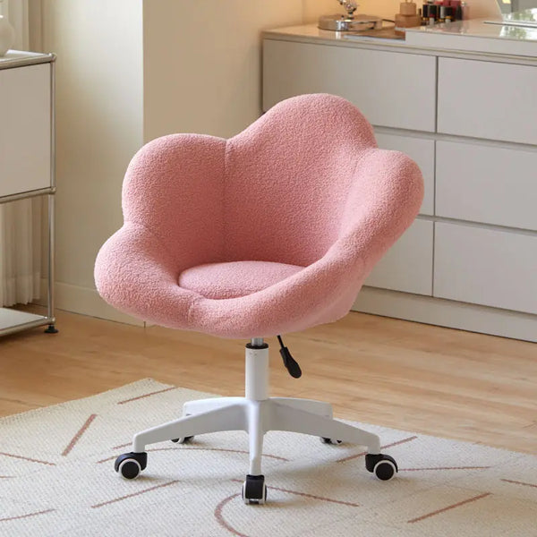 Formwell Home Office Chair with Mid-Back Upholstered Modern Tufted Computer Task Chair Swivel Height Adjustable lambswool Office Furniture