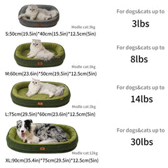 Winter Dog Bed for Medium Dogs Breeds,High Density Egg Crate Foam Dog Sofa Beds,Oval Kennel Bed,Pet Bed with Four Sided Bolster Pet Shop