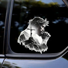 12x13cm Jesus Faith Vinyl Decal - Suitable for Cars, Laptops, Windows and More - Durable Self-Adhesive Sticker for Indoor Use