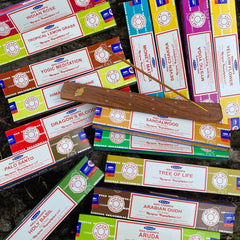 Incense Gift Set Nag Champa, Super hit, Dragon's Blood, Sandalwood, Patchouli, Lavender, Positive Vibes, 15 g