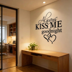DIY Bedroom Quotes Decals Modern Art Wall Stickers Wall Decor Always Kiss Me Goodnight Removable Stickers Living Room Decoration