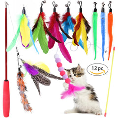 DualPet Kitten Toys Variety Cat Toy Combination Set Cat Toy Funny Cat Stick Sisal Mouse Bell Ball Cat Supplies 20 Piece Set Pet Shop