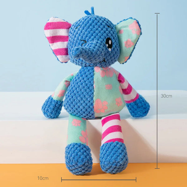 Pet Dog Plush Toy Cute Fox Elephant Bite Resistant Interactive Squeaky Dog Chewing Toy Dog Teeth Cleaning Sounding Doll Chew Toy Pet Shop