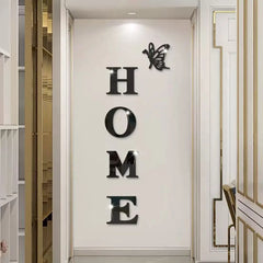 HOME Home Logo 3D Mirror Wall Sticker Butterfly Acrylic Mirror Wall Sticker 5PCS Art Entrance Decoration Home Decoration