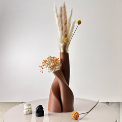 2 Piece Set of Special-Shaped Double Vase, Creative Dried Flower Vase, Multi-Color Optional, Suitable for Living Room, Kitchen Home Decor