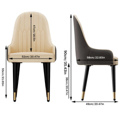 LUVODI PU Leather Dining Chairs with Arms Modern Kitchen Dining Chairs with Metal Legs for Hotels,Restaurants,Apartments Kitchen & Dining Furniture