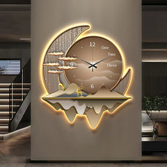 Luxury Wall Clock Lamp – Modern Home Decor Clock Light