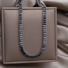 Korean Zircon Inlaid Copper Necklace Luxury Party Jewelry