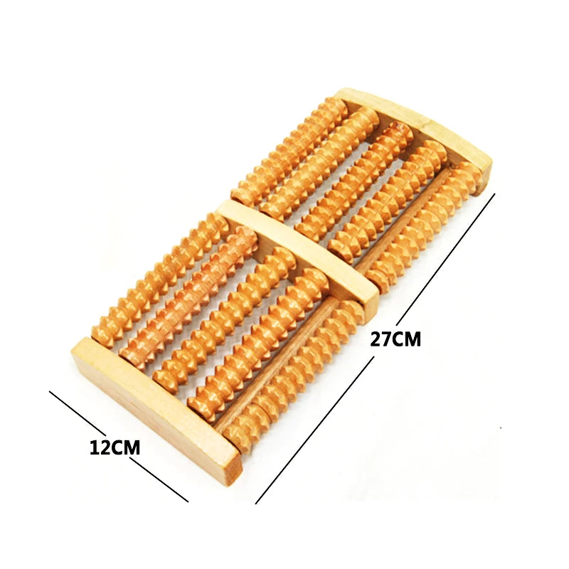 Dual Wooden Foot Roller for Fasciitis & Pain Relief