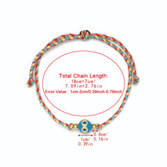 Lucky Eye Adjustable Colorful Braided Rope Bracelet Turkish Evil Eye Bead Copper Zircon Charm Bracelet for Women Men Jewelry