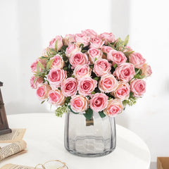 10 Heads Artificial Flowers Scrapbooking Silk Roses Wedding Party Bouquets Household Products Vases for Home Festival Decoration