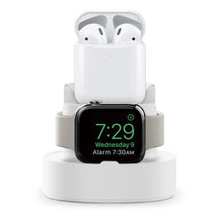 New Upgraded 2-in-1 Silicone Stand for Apple Watch iphone for Airpods Charging Base for iwatch Night Dock for IPhone14 15Pro Max