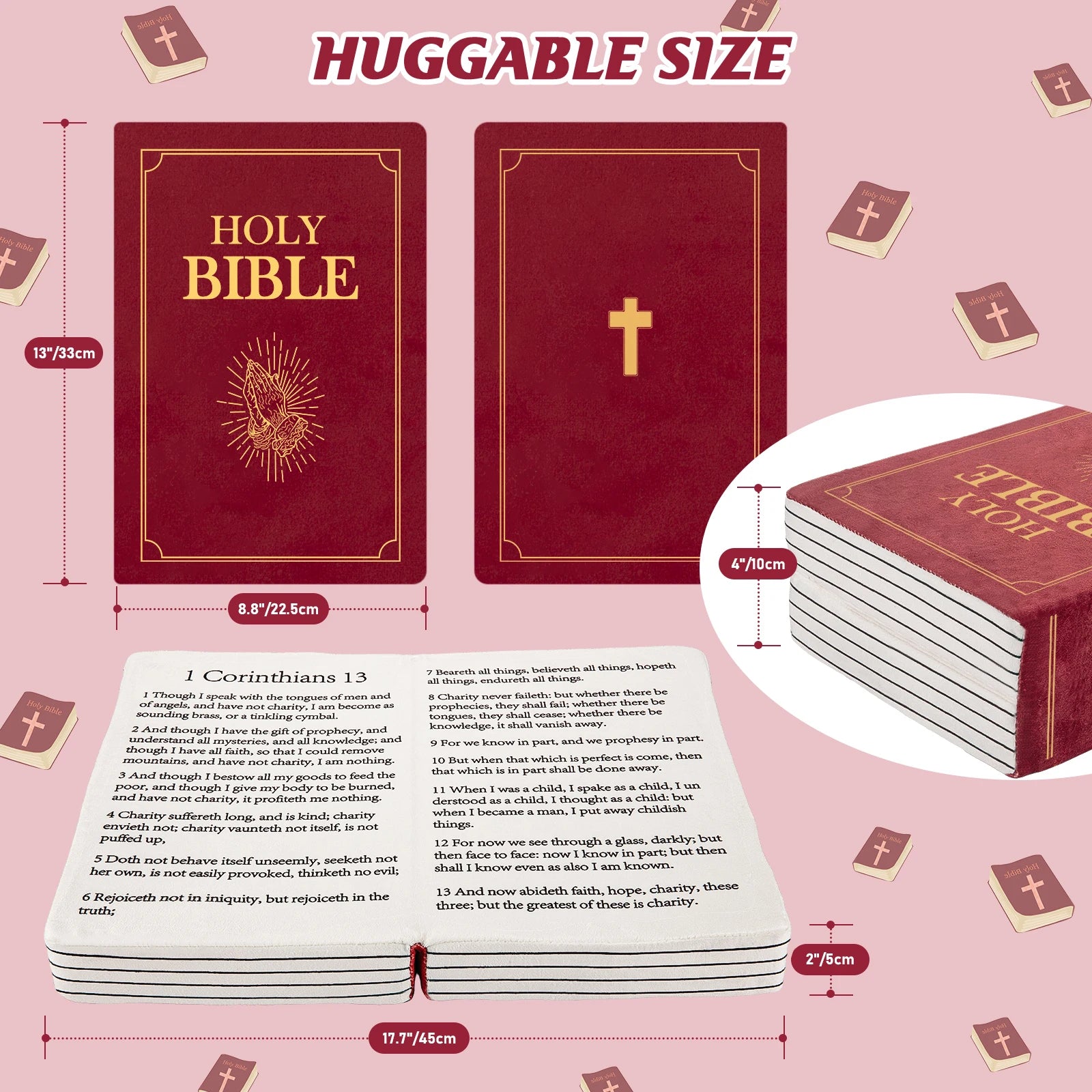John 3 Pink Cutest Bible Memory Foam Pillow with Bible Throw Pillow Learn the valuable lesson Learn the valuable lesson