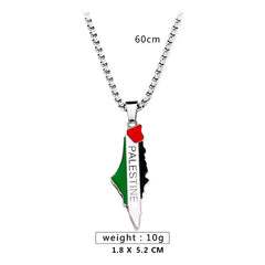 Al-Aqsa Islamic Mosque Pendant Necklace Geometric Map Chain Jewelry Gift Accessories for Women Men