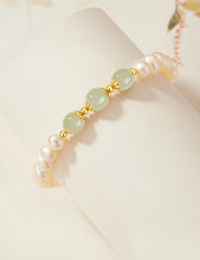 Natural Hetian Jade Green Beads Bracelet – Luxury Elegant Jewelry for Women