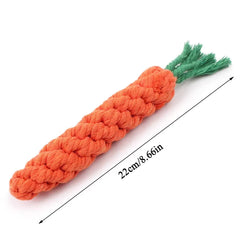 1Pcs Carrot Dog Bite Rope Pet Dog Toys Safe Durable Braided Bite Dog Chew Toys Resistant Puppy Molar Cleaning Teeth Cotton Rope Pet Shop