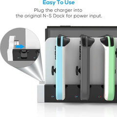 IPEGA PG-9186 Joycon Charging Dock Station for Switch&OLED - Charges Up To 4 Controllers, Compatible with Switch and OLED Model