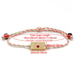 Lucky Eye Adjustable Colorful Braided Rope Bracelet Turkish Evil Eye Bead Copper Zircon Charm Bracelet for Women Men Jewelry