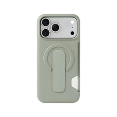 Frosted Matte PC Phone Case with Magnetic Kickstand & Built-In Side Card Slot, Shockproof Drop-Resistant Semi-Enclosed Protective Cover with Raised Camera Edges, Compatible With iPhone 13/14/15/16/17 Pro & Pro Max/Air/Plus
