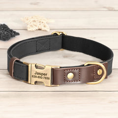 Personalized Dog Collar Leash PU Leather Dog Collars With Walking Lead Rope Free Custom Pet ID for Small Large Dogs Pug Pet Shop
