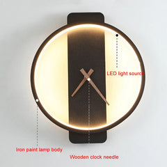 Nordic LED Wall Clock Lamp – Modern Decor Wall Light
