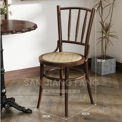 American Retro Cafe Solid Wood Table and Chair Combination Milk Tea Dessert Bakery Restaurant Commercial Dining Chair Kitchen & Dining Furniture
