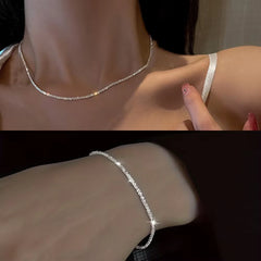 Women’s Silver Plated Star Necklace & Bracelet Set