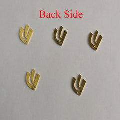 Hebrew Letter Shin for Mezuzah Metal Shin Yellow Gold small Shin Design Mezuza Shin for Israel Judaism