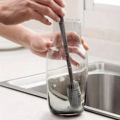 Silicone Milk Bottle Brush Cup Scrubber Glass Cleaner Kitchen Tools, Kitchen Cleaning Long Handle Drink Bottle Glass Cup Cleaning Brush