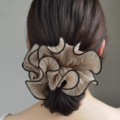 Korean Big Scrunchies – Pink & White Hair Bands for Women
