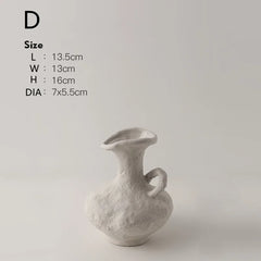 Hydroponics Nordic Style Simple Flower Pot, Ceramic White Vases, Table Accessories, Bathroom Aesthetic Room Home Decor