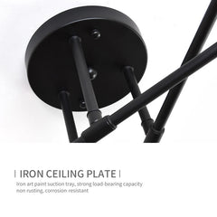 Retro Industrial Wrought Iron Material 6Heads LED Ceiling Lamp Home Luminaire  Modern Living Room Decoration Light