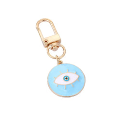 1Pcs Round Evil Eye Keychain Key Ring For Friends Couples Boho Blue Eye Bag Car Key Phone Charm Accessories Jewelry