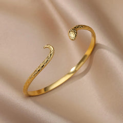 Stainless Steel Wide Bangles for Women Luxury Gold Color Chunky Flower Cuff Bangle Bracelet femme Vintage Wedding Jewelry Gifts